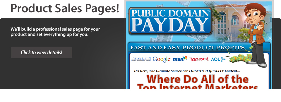 product sales pages